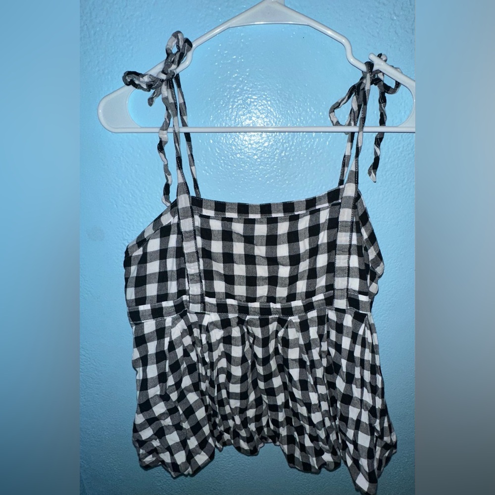Old Navy Black and White Gingham Camisole
